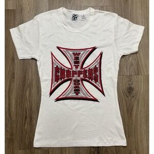 Vintage Y2K West Coast Choppers‎ White Women T Shirt Size M